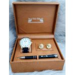 Set cadou pentru barbati Matteo Ferari, ceas, butoni, pix metalic MF026B110G - Engross
