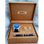 Set cadou pentru barbati Matteo Ferari, ceas, butoni, pix metalic MF027B110G - Engross