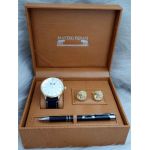 Set cadou pentru barbati Matteo Ferari, ceas, butoni, pix metalic MF028B110G - Engross