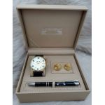 Set cadou pentru barbati Matteo Ferari, ceas, butoni, pix metalic MF032B110G - Engross