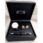 Set cadou pentru barbati Matteo Ferari, ceas, butoni, pix metalic MF043B110G - Engross