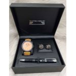 Set cadou pentru barbati Matteo Ferari, ceas, butoni, pix metalic MF044B110G - Engross