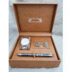Set cadou pentru barbati Matteo Ferari, ceas, butoni, pix metalic MF046B110G - Engross