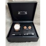 Set cadou pentru barbati Matteo Ferari, ceas, butoni, pix metalic MF049B110G - Engross