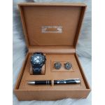 Set cadou pentru barbati Matteo Ferari, ceas, butoni, pix metalic MF051B110G - Engross