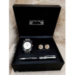 Set cadou pentru barbati Matteo Ferari, ceas, butoni, pix metalic MF053B110G - Engross