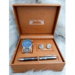 Set cadou pentru barbati Matteo Ferari, ceas, butoni, pix metalic MF054B110G - Engross