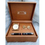 Set cadou pentru barbati Matteo Ferari, ceas, butoni, pix metalic MF056B110G - Engross