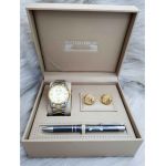Set cadou pentru barbati Matteo Ferari, ceas, butoni, pix metalic MF061B110G - Engross