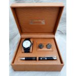 Set cadou pentru barbati Matteo Ferari, ceas, butoni, pix metalic MF063B110G - Engross