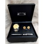 Set cadou pentru barbati Matteo Ferari, ceas, butoni, pix metalic MF064B110G - Engross