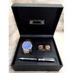 Set cadou pentru barbati Matteo Ferari, ceas, butoni, pix metalic MF068B110G - Engross