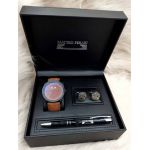 Set cadou pentru barbati Matteo Ferari, ceas, butoni, pix metalic MF069B110G - Engross
