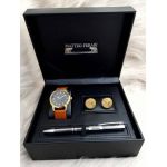 Set cadou pentru barbati Matteo Ferari, ceas, butoni, pix metalic MF070B110G - Engross