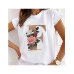 Tricou Dama Alb Alfabet litera "F" Engros