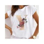 Tricou Dama Alb Alfabet litera 'Y" Engros