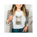 Tricou Dama Alb "Bubble Cat" Engros