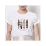 Tricou Dama Alb "Cali Girl" Engros