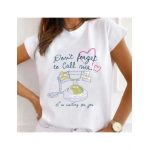 Tricou Dama Alb "Call Me" Engros