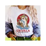 Tricou Dama Alb "Catzilla" Engros