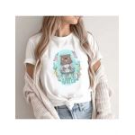 Tricou Dama Alb "Coffee Bear" Engros