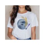Tricou Dama Alb "Cold Moon" Engros