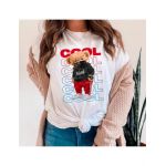Tricou Dama Alb "Cool Bear" Engros
