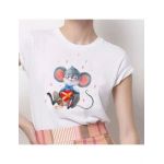 Tricou Dama Alb "Cute Mice" Engros