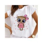 Tricou Dama Alb "Cute Owl" Engros