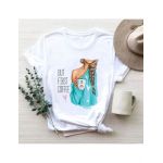 Tricou Dama Alb "GBut first Coffee" Engros