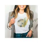 Tricou Dama Alb "Golden Moon" Engros