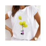 Tricou Dama Alb "Grape Girl" Engros