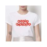 Tricou Dama Alb "Happy Bday" Engros