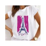 Tricou Dama Alb "Haute Couture Paris" Engros