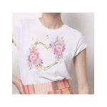 Tricou Dama Alb "I Love Flowers" Engros
