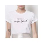 Tricou Dama Alb "Imperfect" Engros