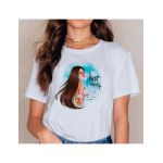 Tricou Dama Alb "Just breathe" Engros