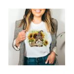 Tricou Dama Alb "Little Autumn" Engros