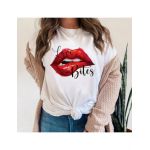 Tricou Dama Alb "Love Bites" Engros