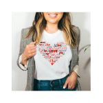 Tricou Dama Alb "Love Heart" Engros