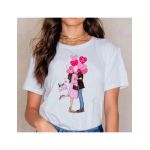 Tricou Dama Alb "Love is sweet" Engros