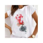 Tricou Dama Alb "Lovely mice" Engros