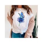 Tricou Dama Alb "Magic butterfly" Engros