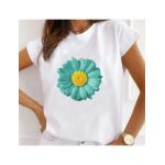 Tricou Dama Alb "Margarital" Engros