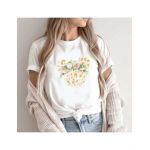 Tricou Dama Alb "Minnie Gold" Engros