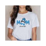 Tricou Dama Alb "Mom Life" Engros