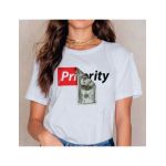 Tricou Dama Alb "Priority" Engros