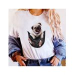 Tricou Dama Alb "Pug" Engros