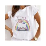 Tricou Dama Alb "Rainbow Sheep" Engros