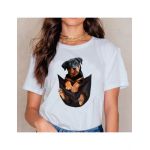 Tricou Dama Alb "Rottweiler" Engros